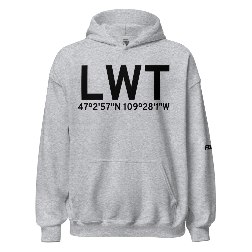 Lewistown (KLWT) Airport Hoodie Sweatshirt 
