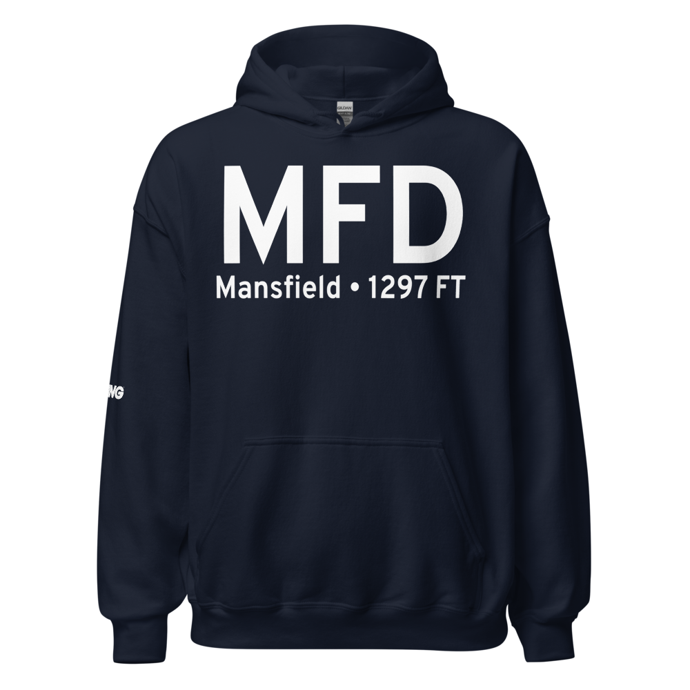 Mansfield (KMFD) Airport Hoodie Sweatshirt 