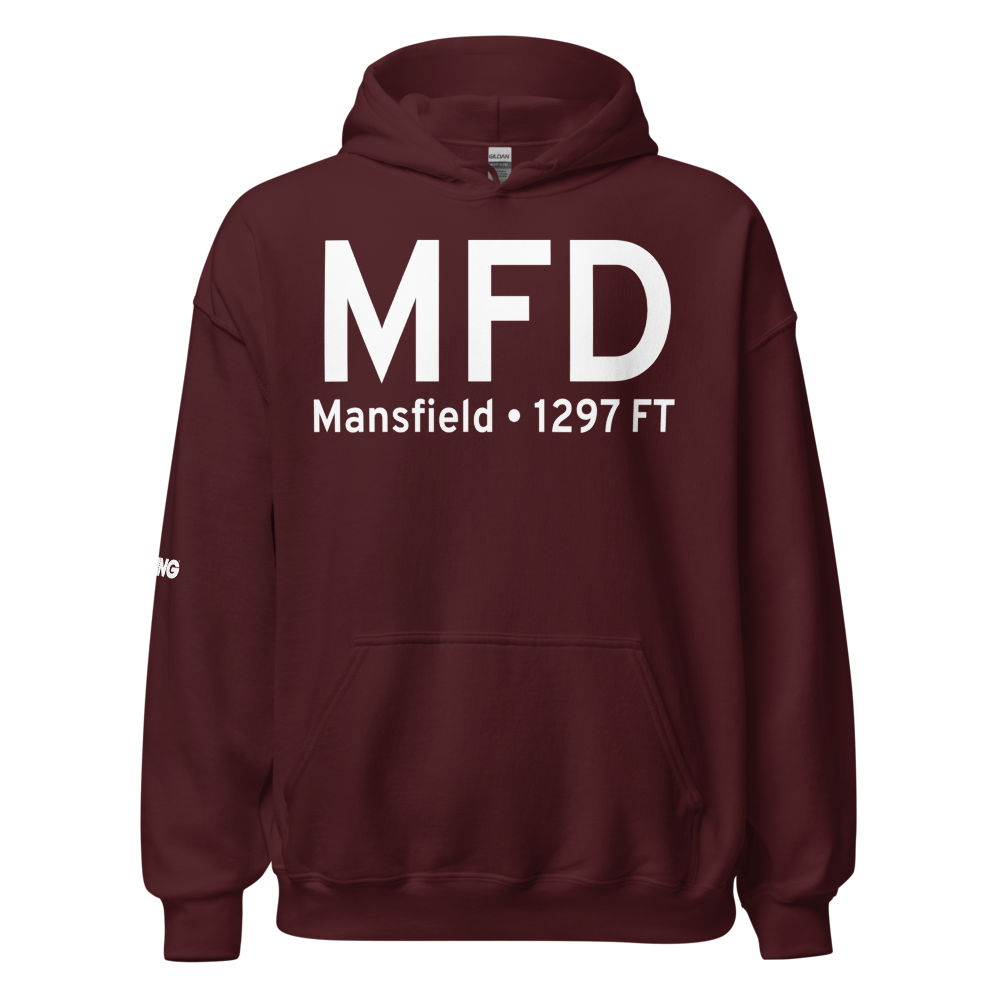 Mansfield (KMFD) Airport Hoodie Sweatshirt 