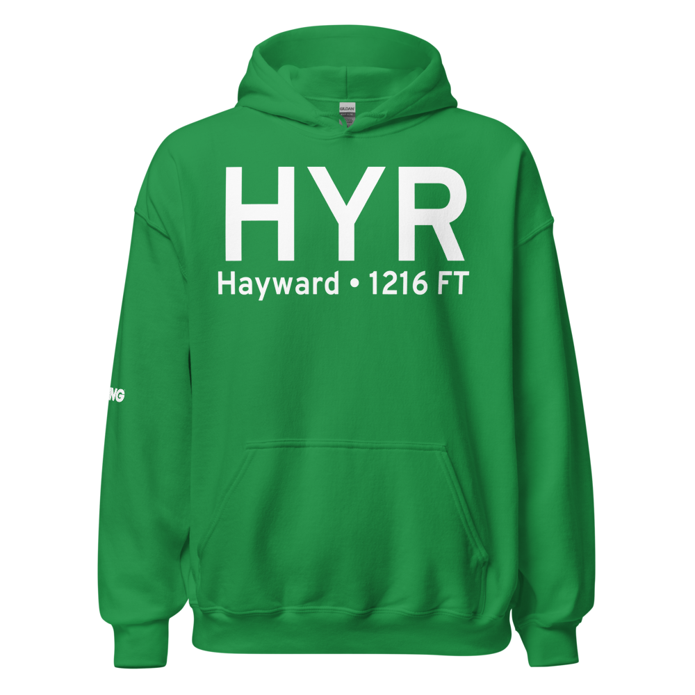 Hayward (KHYR) Airport Hoodie Sweatshirt 