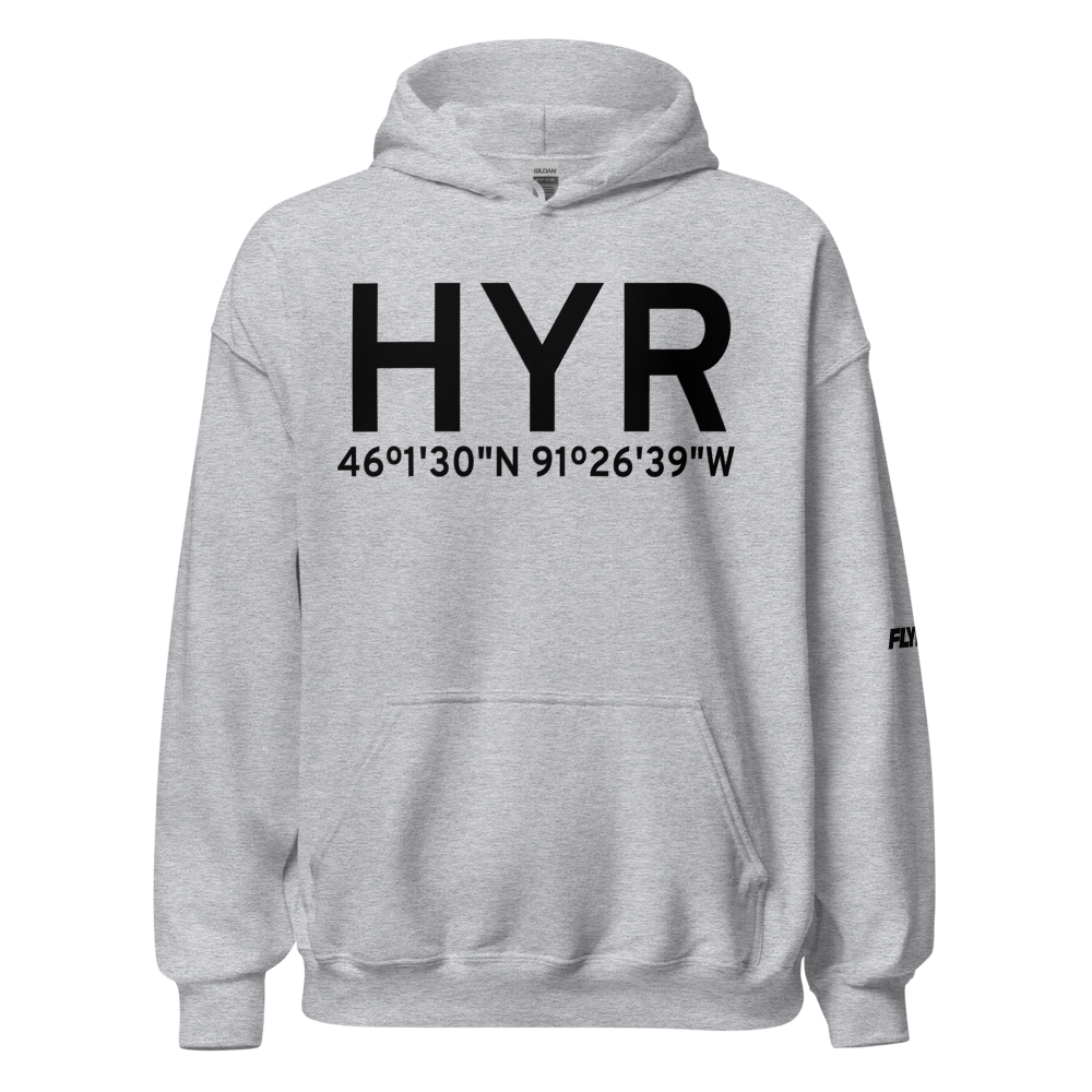 Hayward (KHYR) Airport Hoodie Sweatshirt 