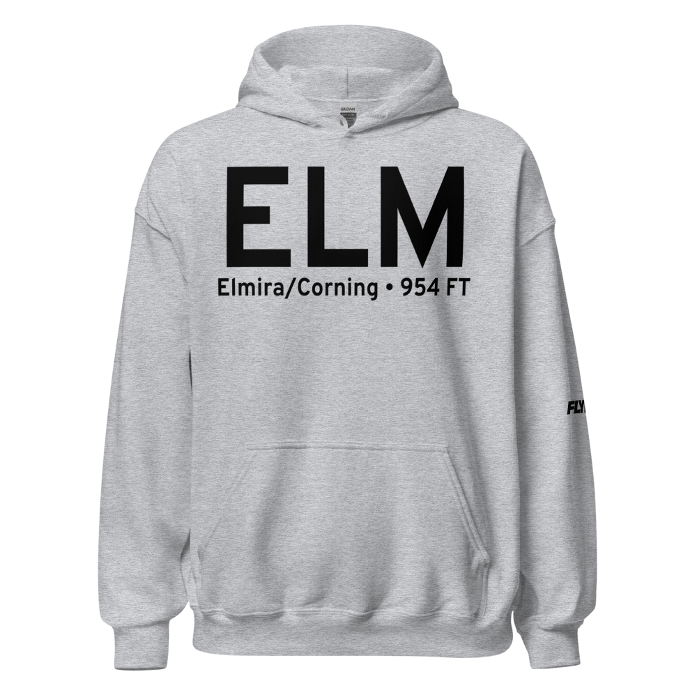 Elmira/Corning (KELM) Airport Hoodie Sweatshirt 