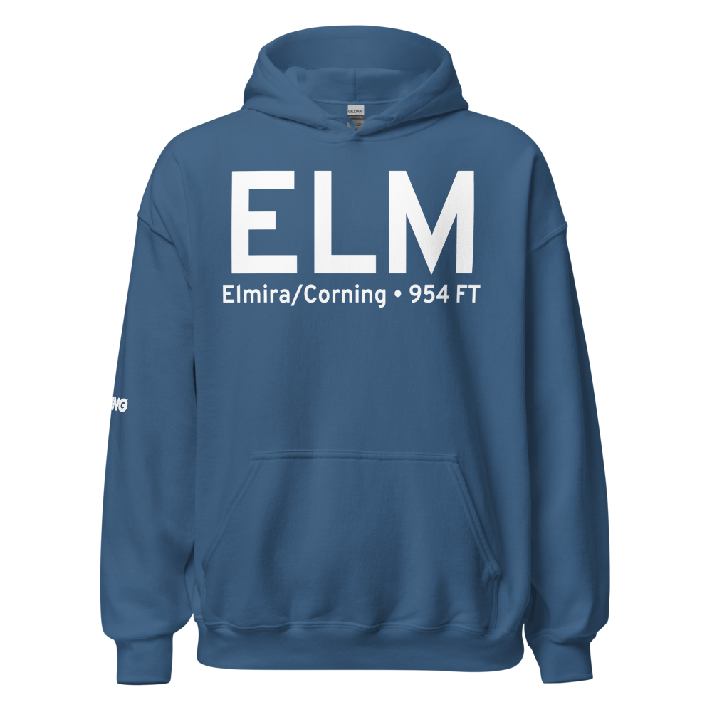 Elmira/Corning (KELM) Airport Hoodie Sweatshirt 
