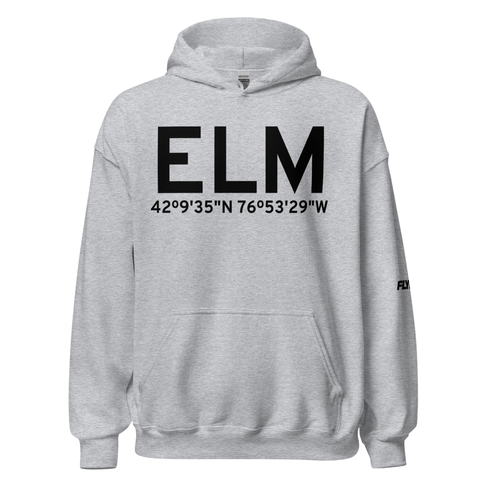 Elmira/Corning (KELM) Airport Hoodie Sweatshirt 