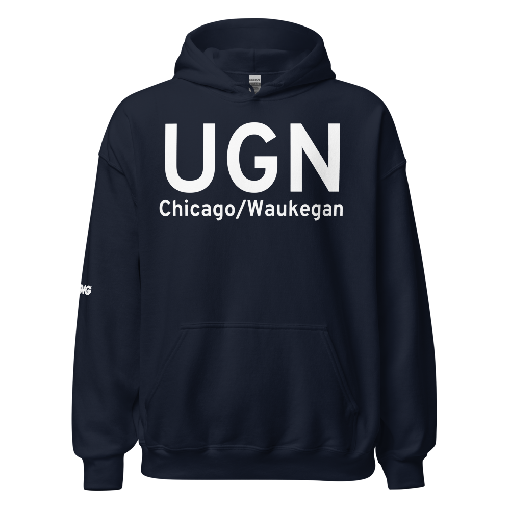 Chicago/Waukegan (KUGN) Airport Hoodie Sweatshirt 