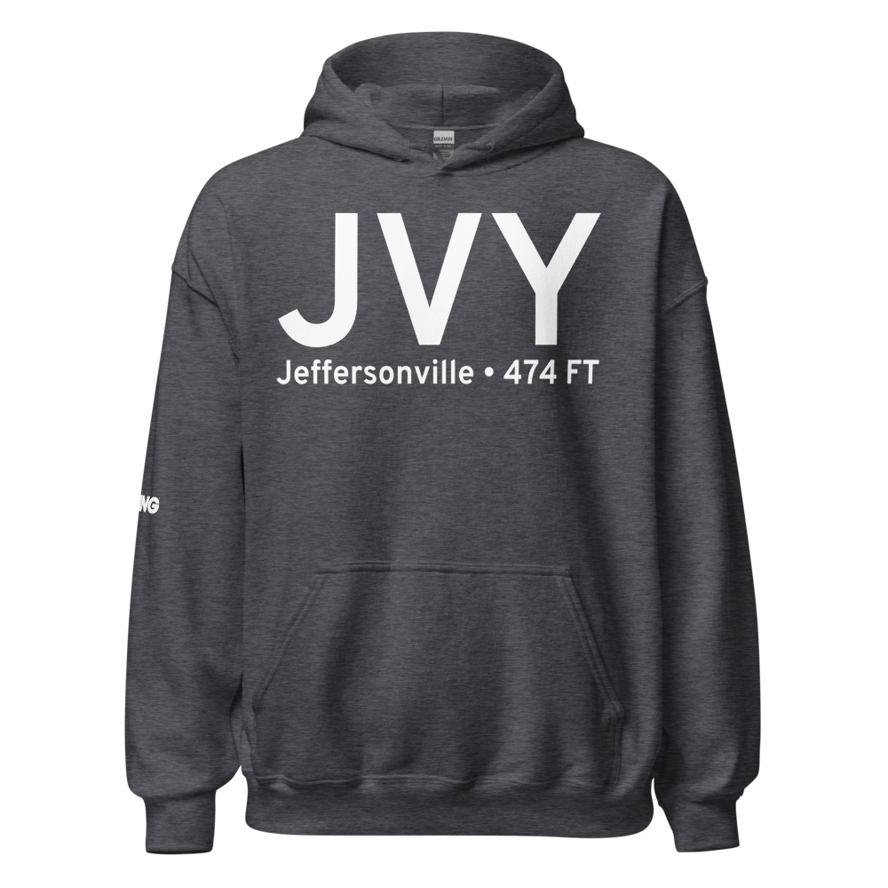 Jeffersonville (KJVY) Airport Hoodie Sweatshirt 