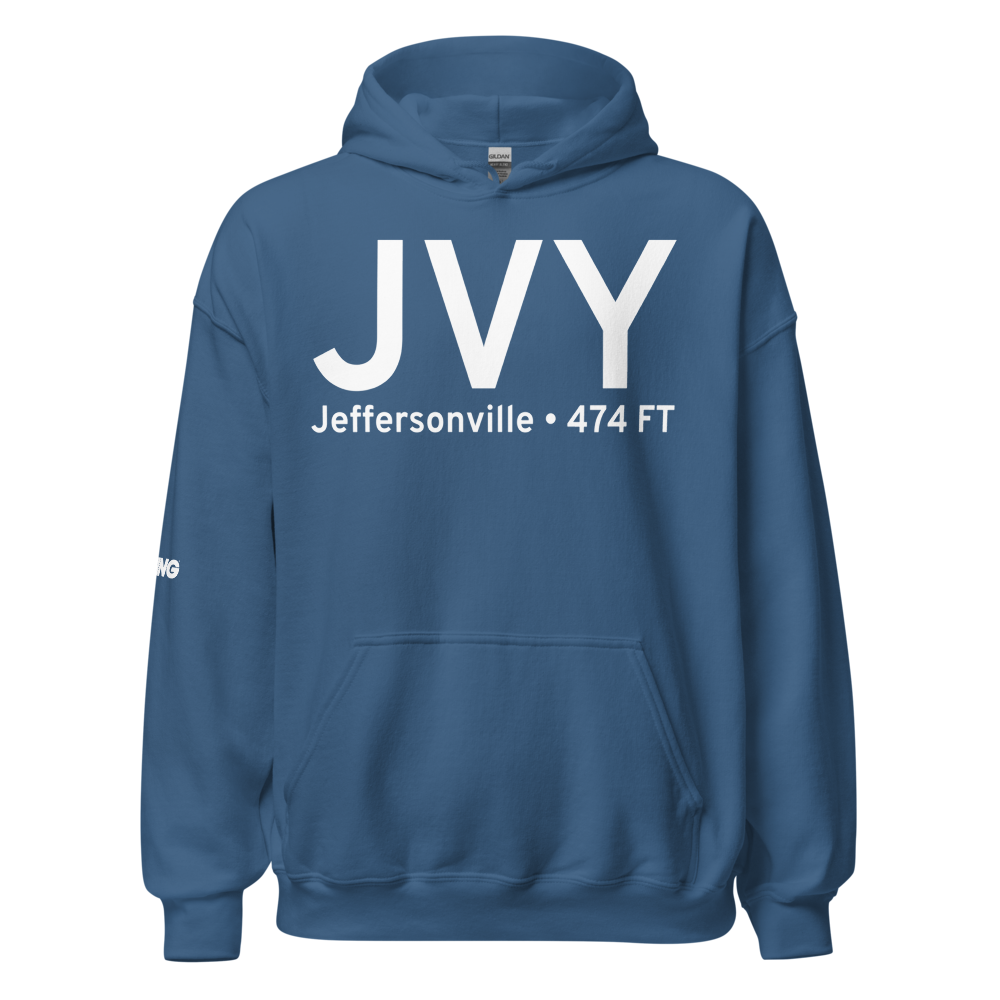 Jeffersonville (KJVY) Airport Hoodie Sweatshirt 