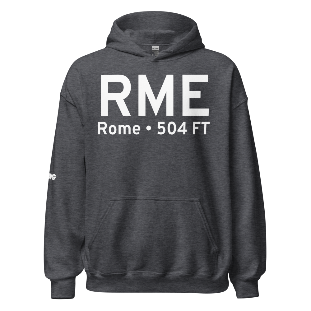 Rome (KRME) Airport Hoodie Sweatshirt 