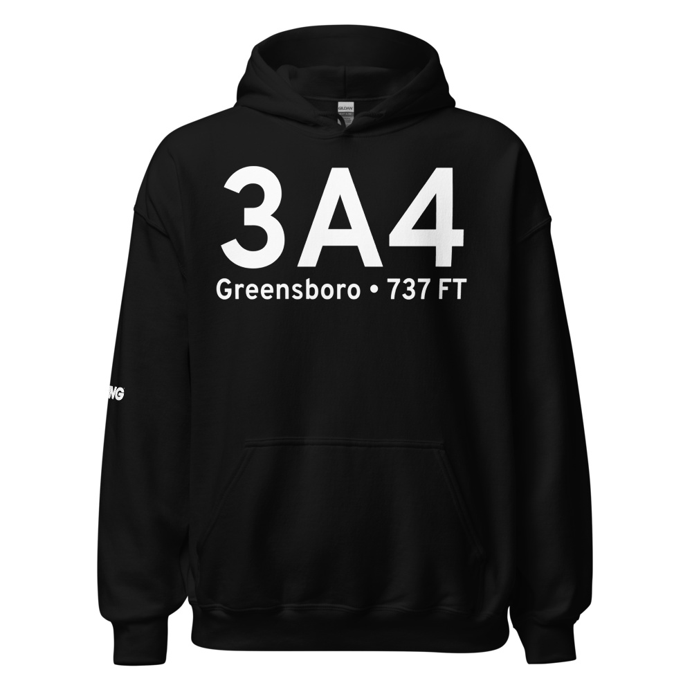 Greensboro (K3A4) Airport Hoodie Sweatshirt 