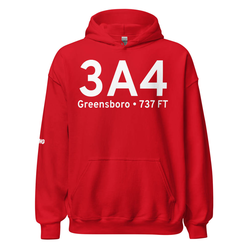 Greensboro (K3A4) Airport Hoodie Sweatshirt 