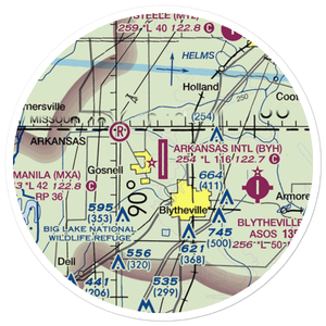 Arkansas International Airport (BYH) VFR Sectional Sticker (20 mile)