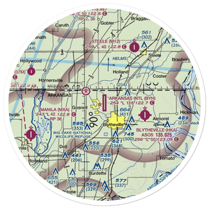 Arkansas International Airport (BYH) VFR Sectional Sticker (30 mile)