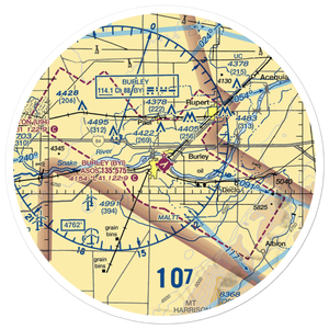 Burley Municipal Airport (BYI) VFR Sectional Sticker (30 mile)