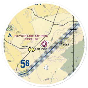 Bicycle Lake Army Air Field (BYS) VFR Sectional Sticker (20 mile)