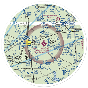 Bay City Municipal Airport (BYY) VFR Sectional Sticker (30 mile)
