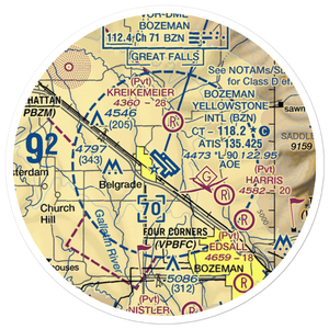 Gallatin Field (BZN) VFR Sectional Sticker (20 mile)