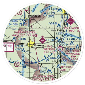 Nappanee Municipal Airport (C03) VFR Sectional Sticker (20 mile)