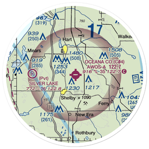 Oceana County Airport (C04) VFR Sectional Sticker (20 mile)