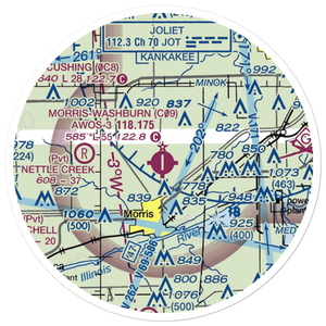 Morris Municipal James R. Washburn field (C09) VFR Sectional Sticker (20 mile)