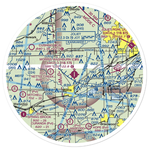 Morris Municipal James R. Washburn field (C09) VFR Sectional Sticker (30 mile)