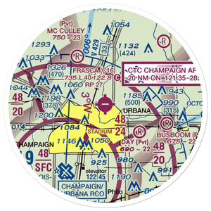 Frasca Field (C16) VFR Sectional Sticker (20 mile)