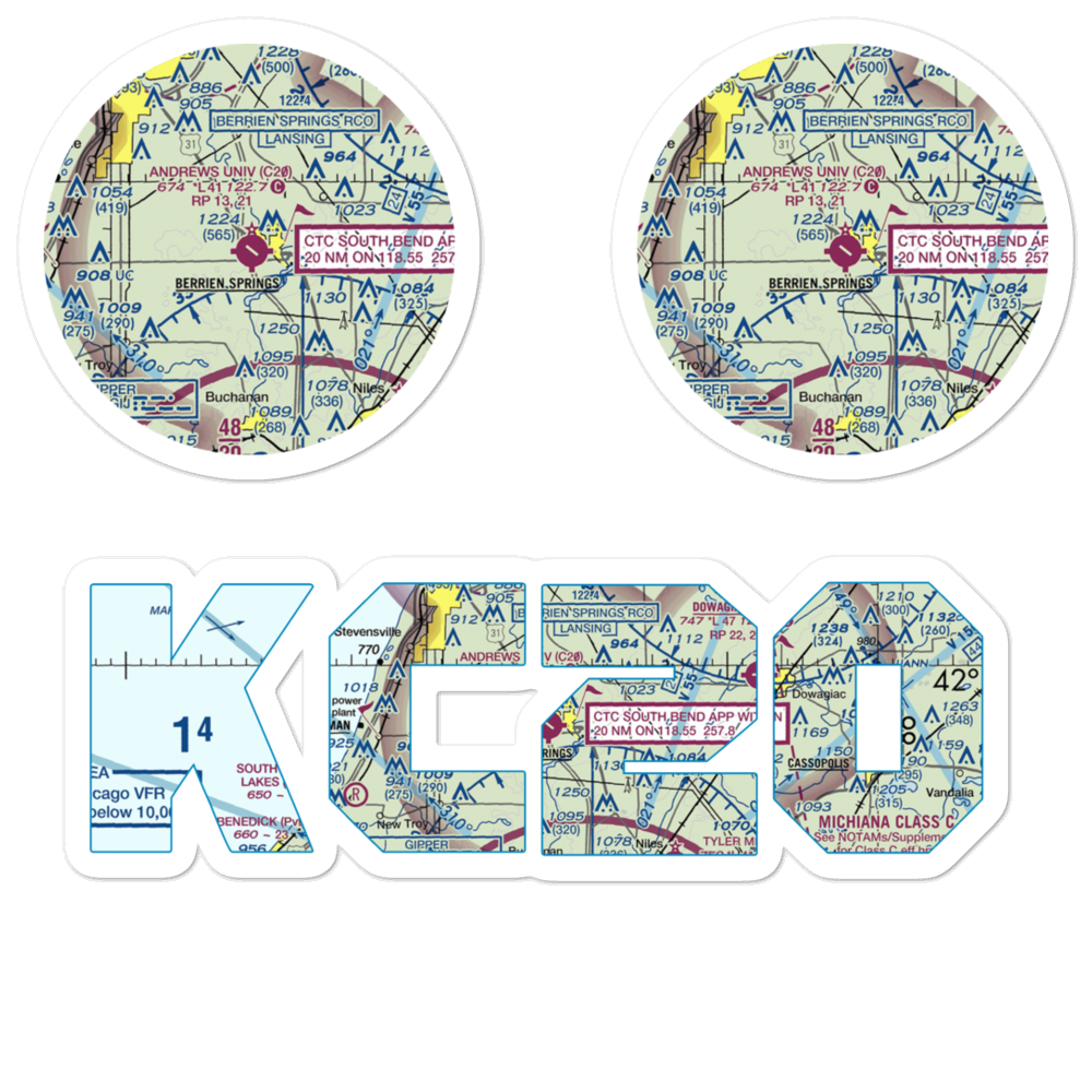 Andrews University Airpark (C20) VFR Sectional Sticker Pack 