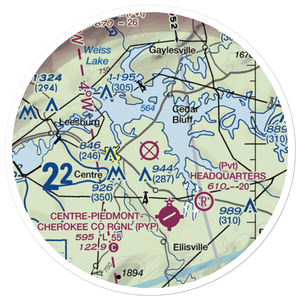 Centre Municipal Airport (C22) VFR Sectional Sticker (20 mile)