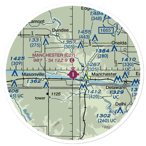 Manchester Municipal Airport (C27) VFR Sectional Sticker (20 mile)