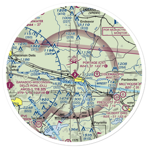 Portage Municipal Airport (C47) VFR Sectional Sticker (30 mile)