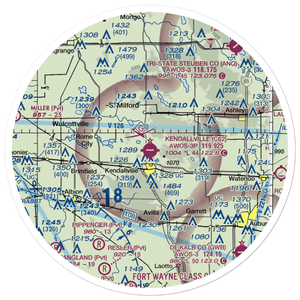 Kendallville Municipal Airport (C62) VFR Sectional Sticker (30 mile)