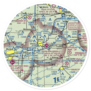 Dixon Municipal Charles R. Walgreen Field (C73) VFR Sectional Sticker (30 mile)
