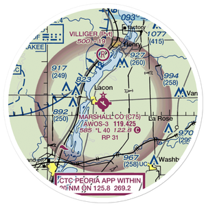 Marshall County Airport (C75) VFR Sectional Sticker (20 mile)
