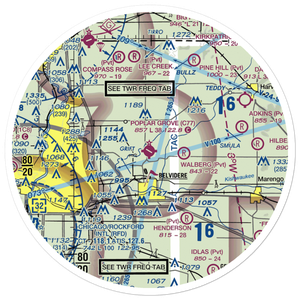 Poplar Grove Airport (C77) VFR Sectional Sticker (30 mile)