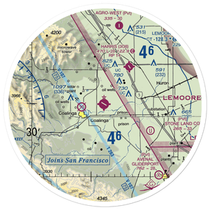 New Coalinga Municipal Airport (C80) VFR Sectional Sticker (30 mile)