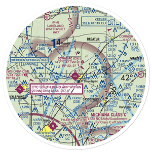 Dowagiac Municipal Airport (C91) VFR Sectional Sticker (30 mile)