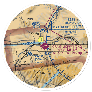 Craig Moffat Airport (CAG) VFR Sectional Sticker (20 mile)
