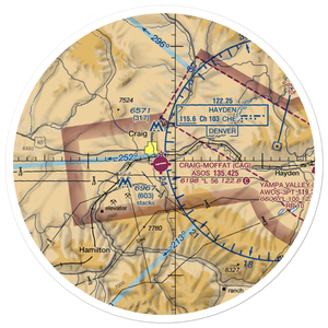 Craig Moffat Airport (CAG) VFR Sectional Sticker (30 mile)