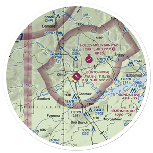 Clinton Municipal Airport (CCA) VFR Sectional Sticker (30 mile)
