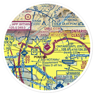 Cable Airport (CCB) VFR Sectional Sticker (20 mile)