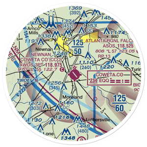 Newnan Coweta County Airport (CCO) VFR Sectional Sticker (20 mile)