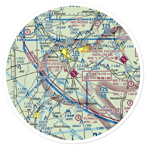 Newnan Coweta County Airport (CCO) VFR Sectional Sticker (30 mile)