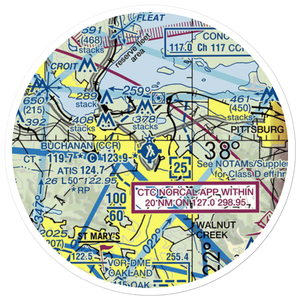 Buchanan Field (CCR) VFR Sectional Sticker (20 mile)