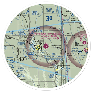 Northeast Iowa Regional Airport (CCY) VFR Sectional Sticker (30 mile)