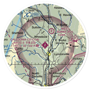 Caledonia County Airport (CDA) VFR Sectional Sticker (20 mile)