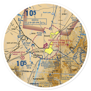 Cedar City Regional Airport (CDC) VFR Sectional Sticker (30 mile)