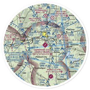 Cambridge Municipal Airport (CDI) VFR Sectional Sticker (30 mile)
