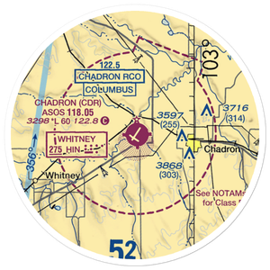 Chadron Municipal Airport (CDR) VFR Sectional Sticker (20 mile)