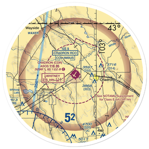 Chadron Municipal Airport (CDR) VFR Sectional Sticker (30 mile)