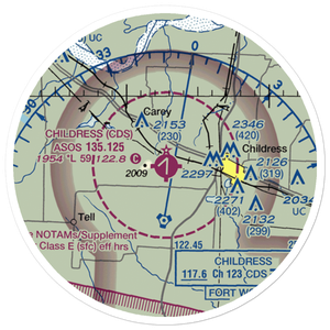 Childress Municipal Airport (CDS) VFR Sectional Sticker (20 mile)