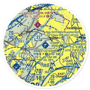 Essex County Airport (CDW) VFR Sectional Sticker (20 mile)